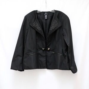 Trenz by Theresa Renz jacket black plus size 3X mobwife studded gothic dark fall